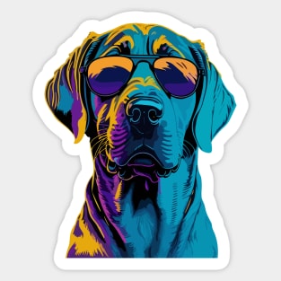 Neon Labrador Retrievers with Sunglasses Sticker